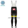 Set Fietsshirt Lange Mouw + Lange Koersbroek 2022 Bingoal Pauwels Sauces WB Winter Thermal Fleece Rood Neongeel